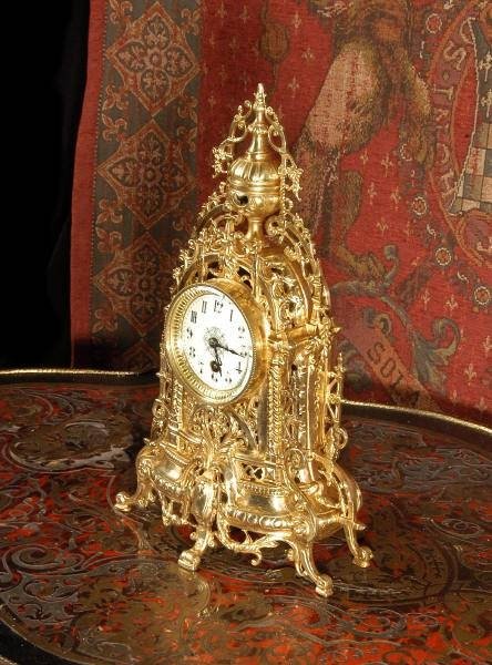 fig 2. ***** SOLD ***** Small Antique French Rococo Boudoir Clock - Japy Freres